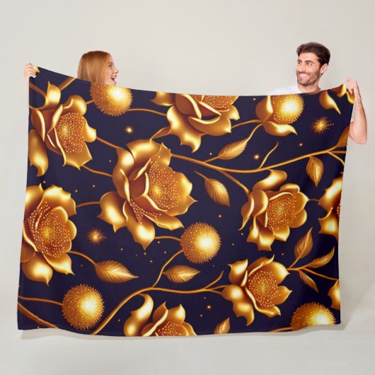 ラグジュアリーボホ金ゴールドバラモダンコレクション フリースブランケット (インサイチュ)