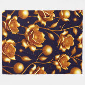 ラグジュアリーボホ金ゴールドバラモダンコレクション フリースブランケット (正面(横))