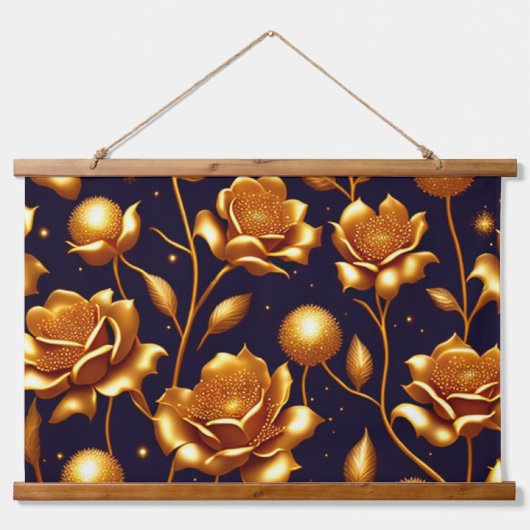 ラグジュアリーボホ金ゴールドバラモダンコレクション 吊り下げ型タペストリー (正面)