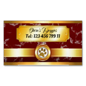 ラグジュアリーポープリントドッグウォーカーペットシッター マグネット名刺 (正面)