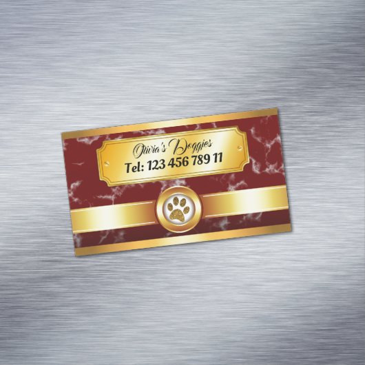 ラグジュアリーポープリントドッグウォーカーペットシッター マグネット名刺 (インサイチュ)