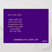 ラグジュアリーマブローク"ヒジャビグリーティング金ゴールド 箔シーズンポストカード (裏面)