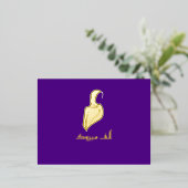 ラグジュアリーマブローク"ヒジャビグリーティング金ゴールド 箔シーズンポストカード (立ち正面)