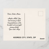 ラグジュアリーマブローク"ヒジャビグリーティング金ゴールド 箔シーズンポストカード (裏面)