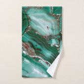 ラグジュアリーマラカイトジェムストーンアゲートマーブル バスタオルセット (ハンドタオル)