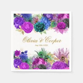 ラグジュアリーマルディグラ結婚ス金ゴールド スタンダードカクテルナプキン