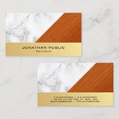 ラグジュアリーマーブルウッド金ゴールドエレガントプロフェッショナル 名刺 (正面/裏面)