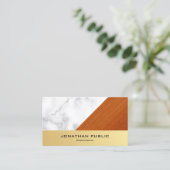 ラグジュアリーマーブルウッド金ゴールドエレガントプロフェッショナル 名刺 (スタンド正面)