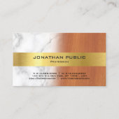 ラグジュアリーマーブルウッド金ゴールドエレガントプロフェッショナル 名刺 (正面)