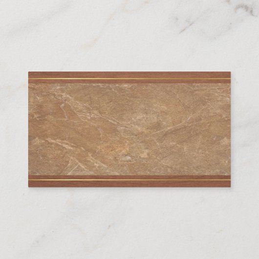 ラグジュアリーマーブルウッド金ゴールドルックエレガントデザインプレーン 名刺 (裏面)
