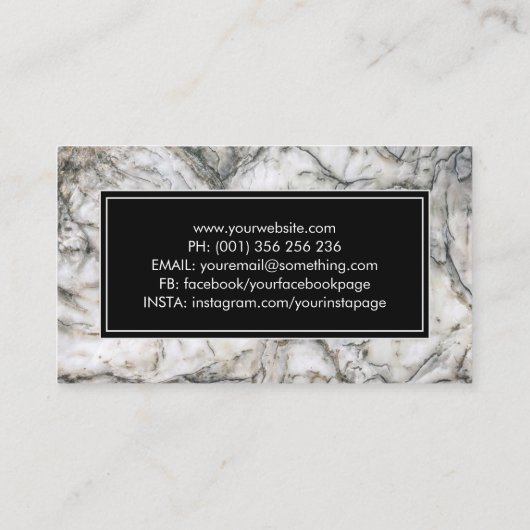 ラグジュアリーマーブルカメラシャッターフォトグラファー 名刺 (裏面)