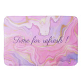 ラグジュアリーマーブルグリッターピンクパープル金ゴールドバスマット バスマット (正面)