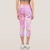 ラグジュアリーマーブルグリッターピンクパープル金ゴールド カプリレギンス (裏面)