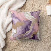 ラグジュアリーマーブルグリッターピンクパープル金ゴールド クッション (ブランケット)