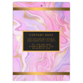 ラグジュアリーマーブルグリッターピンクパープル金ゴールド クリップボード (裏面)
