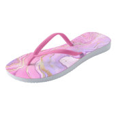 ラグジュアリーマーブルグリッターピンクパープル金ゴールド ビーチサンダル (アングル)