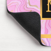 ラグジュアリーマーブルグリッターピンクパープル金ゴールド マウスパッド (コーナー)