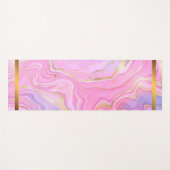 ラグジュアリーマーブルグリッターピンクパープル金ゴールド ヨガマット (正面(横))