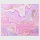 ラグジュアリーマーブルグリッターピンクパープル金ゴールド ラッピングペーパー (フラット)