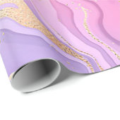 ラグジュアリーマーブルグリッターピンクパープル金ゴールド ラッピングペーパー (ロールコーナー)
