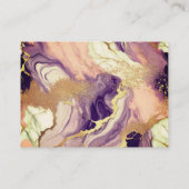 ラグジュアリーマーブルグリッターピンクパープル金ゴールド 名刺 (裏面)