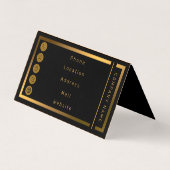 ラグジュアリーマーブルグリッターピンクパープル金ゴールド 名刺 (裏面)