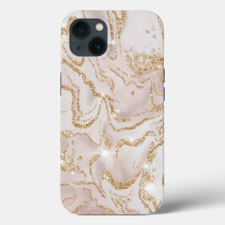 ラグジュアリーマーブルグリッター iPhone 13ケース