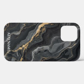 ラグジュアリーマーブルデザインケース – 名前の追加 Case-Mate iPhoneケース (裏面 (横))