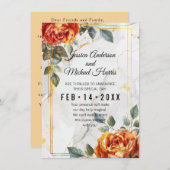 ラグジュアリーマーブルドリームオレンジバラエレガンス セーブザデート (正面/裏面)