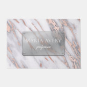 ラグジュアリーマーブルバラ金ゴールドメタリックビジネス ドアマット (正面)