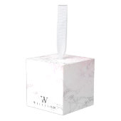 ラグジュアリーマーブルパーソナライズされたデザイン キューブオーナメント (正面アングル)