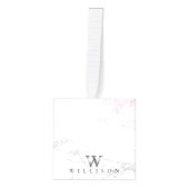 ラグジュアリーマーブルパーソナライズされたデザイン キューブオーナメント (正面)