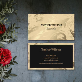 ラグジュアリーマーブルブラックと金ゴールドシンプル 名刺