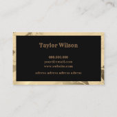 ラグジュアリーマーブルブラックと金ゴールドシンプル 名刺 (裏面)