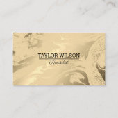 ラグジュアリーマーブルブラックと金ゴールドシンプル 名刺 (正面)
