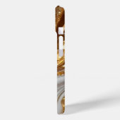 ラグジュアリーマーブルマザーオブパール金ゴールド静脈モノグラム Case-Mate iPhoneケース (裏面 / 左)