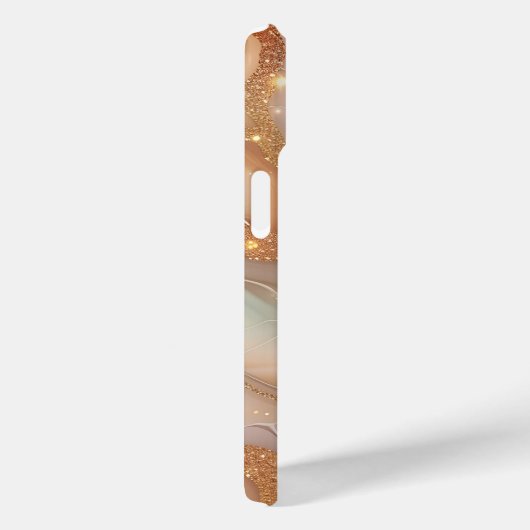 ラグジュアリーマーブルマザーオブパール金ゴールド静脈モノグラム Case-Mate iPhoneケース (裏面 / 右)