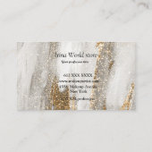 ラグジュアリーマーブル絵を描金ゴールドストローク金ゴールド白 名刺 (裏面)