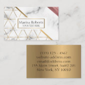 ラグジュアリーマーブル金ゴールドとバラ金ゴールド詳細 名刺 (正面/裏面)