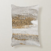 ラグジュアリーマーブル金ゴールドストローク アクセントクッション (正面(垂直))