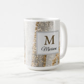 ラグジュアリーマーブル金ゴールドストローク コーヒーマグカップ (正面右)