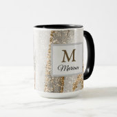 ラグジュアリーマーブル金ゴールドストローク マグカップ (正面右)