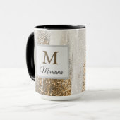 ラグジュアリーマーブル金ゴールドストローク マグカップ (正面左)