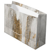 ラグジュアリーマーブル金ゴールドストローク ラージペーパーバッグ (正面アングル)