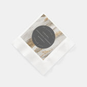 ラグジュアリーマーブル金ゴールドストローク 縁ありカクテルナプキン (角)