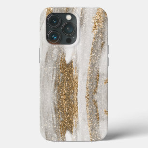ラグジュアリーマーブル金ゴールドストローク iPhone 13 PROケース