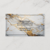 ラグジュアリーマーブル金ゴールドホワイトバックグラウンド 名刺 (裏面)