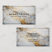 ラグジュアリーマーブル金ゴールドホワイトバックグラウンド 名刺 (正面/裏面)