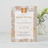 ラグジュアリーマーブル金ゴールド美しいサロングランドオープニング 招待状 (スタンド正面)