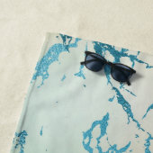 ラグジュアリーマーブル | ビューティフルイエローアンドコーラルティール(緑がかった色)静脈 ビーチタオル (インサイチュ)